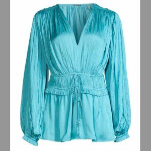 Elie Tahari Whisper Gathered Satin Blouse NWT